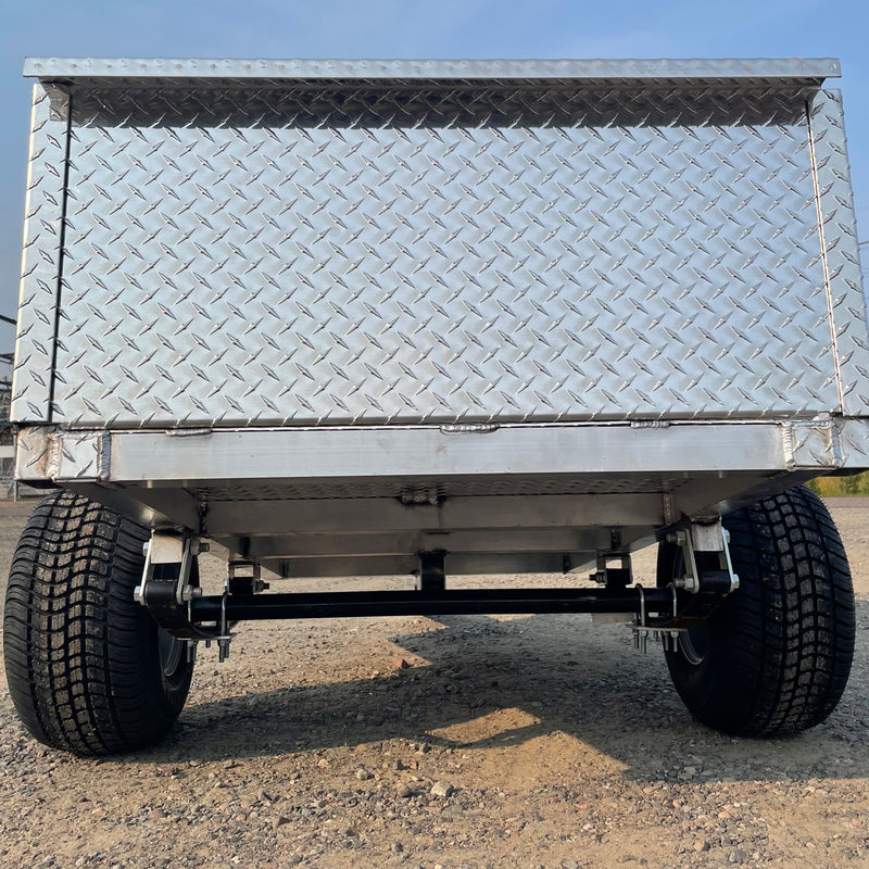 Trophy Trailer - Aluminum Yard Trailer - Diamond Plate Sides - 33" x 60" - Lift Out Rear Gate