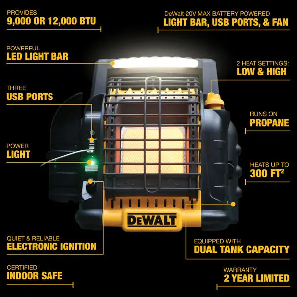 20 volt dewalt propane heater best sale