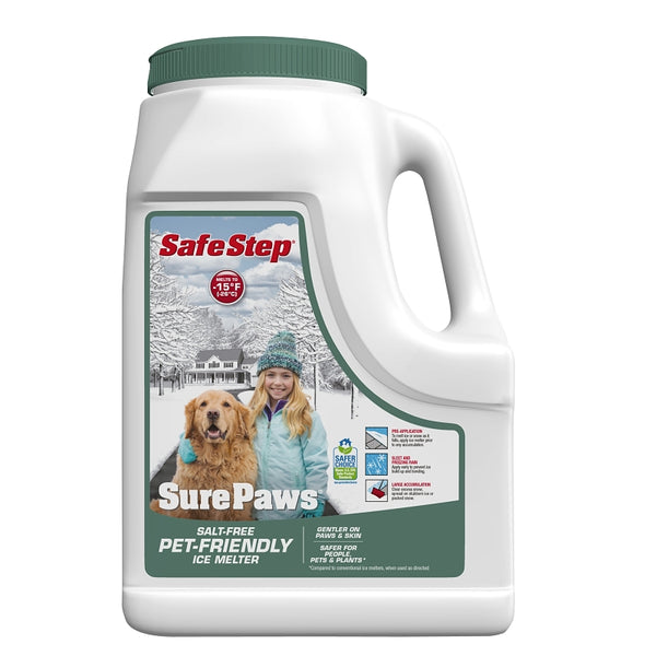 Safe Step Sure Paws 56708 Ice Melter, Crystal, White, Odorless, 8 lb Jug