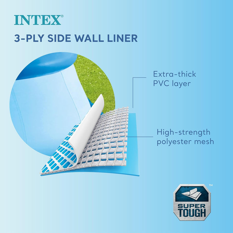 Intex 28121EH Easy Set 10 Foot by 30 Inch Round Inflatable Outdoor Backyard Above Ground Swimming Pool Set with 530 GPH Filter Pump, Blue
