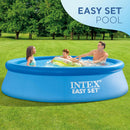 Intex 28121EH Easy Set 10 Foot by 30 Inch Round Inflatable Outdoor Backyard Above Ground Swimming Pool Set with 530 GPH Filter Pump, Blue