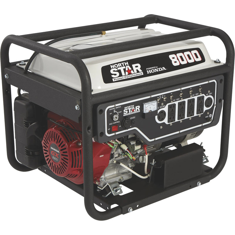 NorthStar Portable Generator with Honda GX390 Engine — 8000 Surge Watts, 6600 Rated Watts, Electric Start