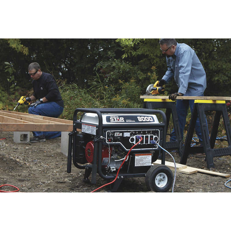 NorthStar Portable Generator with Honda GX390 Engine — 8000 Surge Watts, 6600 Rated Watts, Electric Start