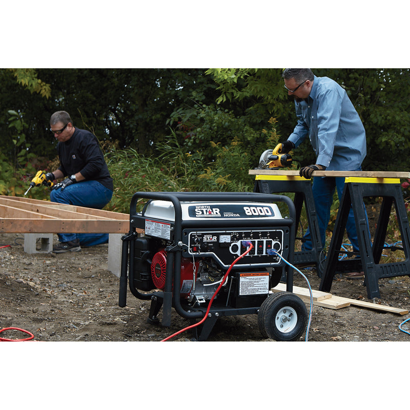 NorthStar Portable Generator with Honda GX390 Engine — 8000 Surge Watts, 6600 Rated Watts, Electric Start