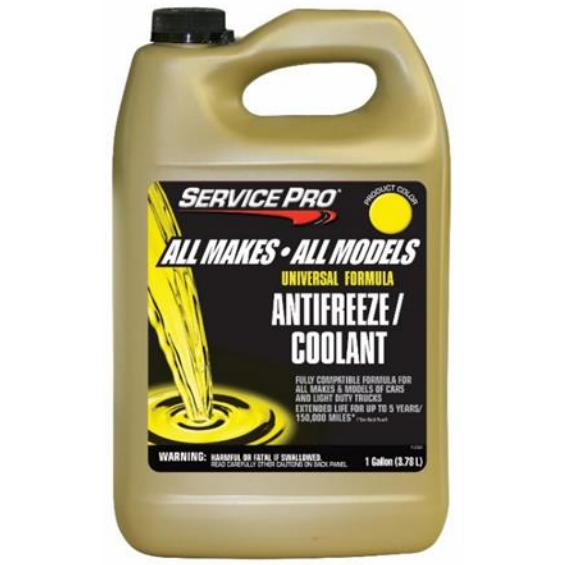 Service Pro® Antifreeze/Coolant All Makes / All Models Universal Formula - Concentrate - Yellow