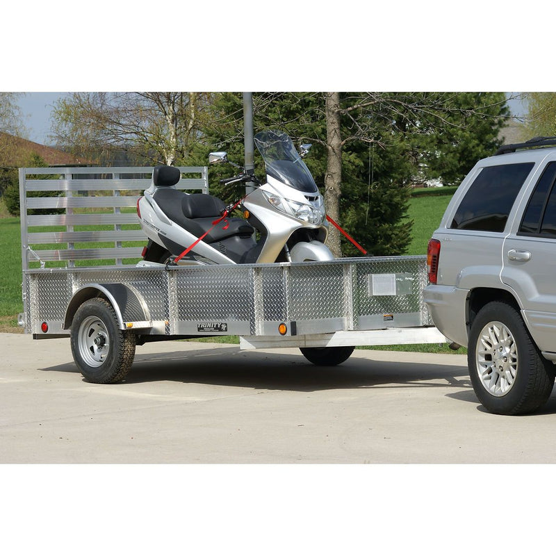 Trophy Trailer - SINGLE AXLE - DIAMOND PLATE SIDE - Aluminum Utility Trailer - Sizes: 8ft - 14ft