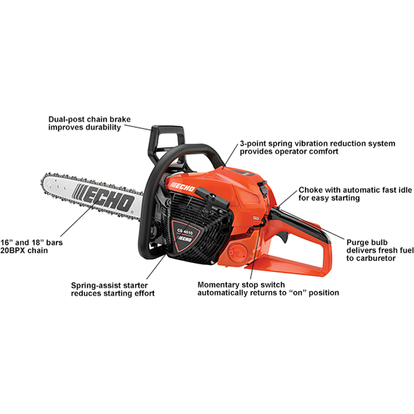 Echo CS-4510 Chain Saw w/ 18" Bar