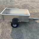 Trophy Trailer - Aluminum Yard Trailer - Diamond Plate Sides - 33" x 60" - Lift Out Rear Gate