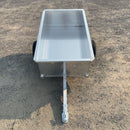 Trophy Trailer - Aluminum Yard Trailer - Diamond Plate Sides - 33" x 60" - Lift Out Rear Gate