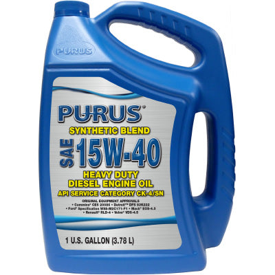 PURUS® SYNTHETIC BLEND SAE 15W-40 API CK-4/SN ENGINE OIL