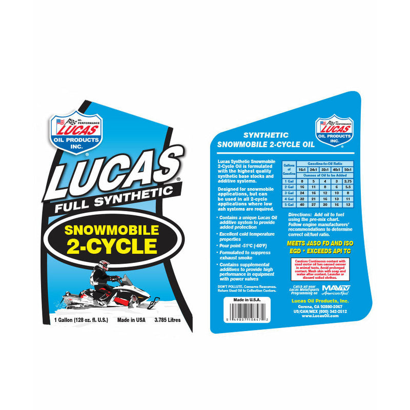 Lucas Synthetic 2-Cycle Snowmobile Oil Gallon